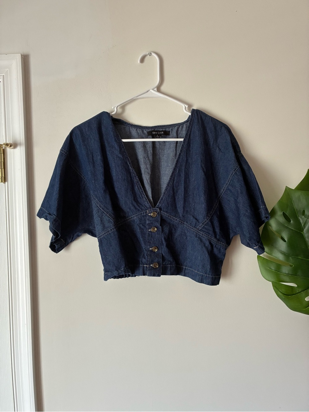 100% Cotton Denim Cropped Top